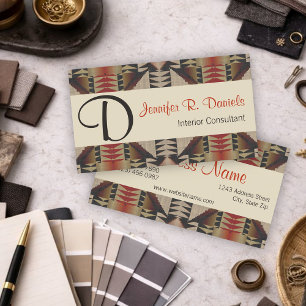 Modern Southwestern Geometric Tribal Art Pattern Business Card