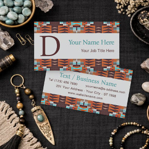 Modern Southwestern Geometric Tribal Art Pattern Business Card