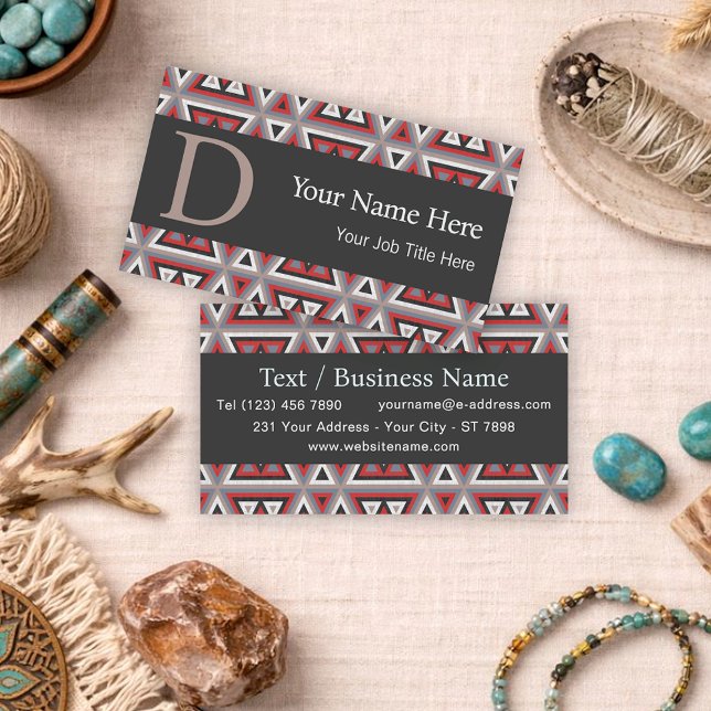 Modern Southwestern Geometric Tribal Art Pattern Business Card (Creator Uploaded)