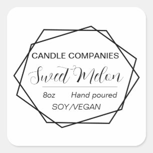 Modern Soy Vegan Candle Maker Business Square Sticker