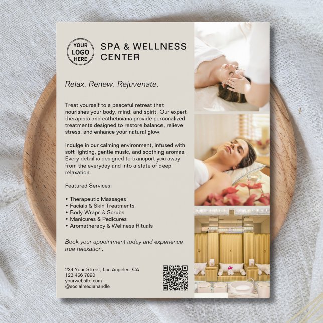 Modern Spa Wellness Centre Promotional Business  Flyer (Modern Spa Wellness Center Promotional Business Flyer)
