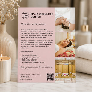 Modern Spa Wellness Pink Promotional Business Flyer