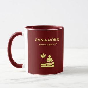 Modern spa yellow silhouette maroon mug