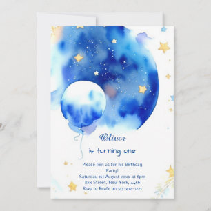 Modern Space Galactic Birthday Invitation