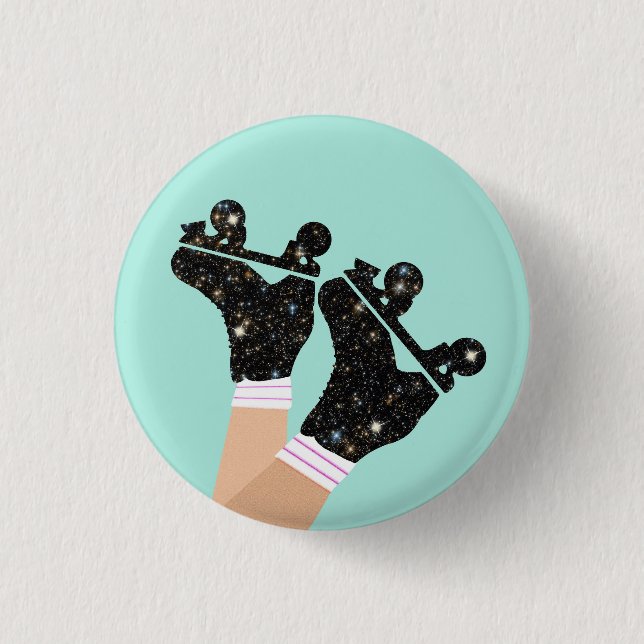 Modern Space Roller Skates Roller Derby Mint  3 Cm Round Badge (Front)