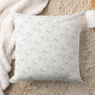 Modern Spaceship Pattern Design Pillow