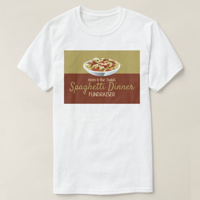 Modern Spaghetti Dinner Fundraiser Event T-Shirt (Design Front)
