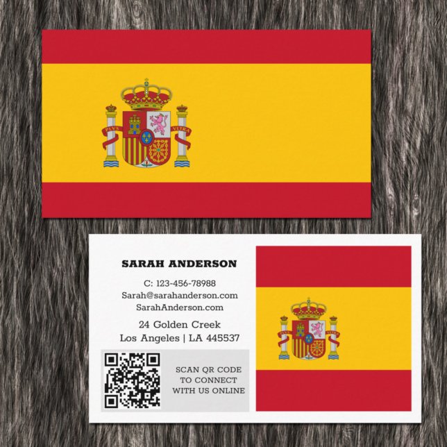 Modern Spain, Business Card, Spanish Flag /QR Code Card (Creator Uploaded)