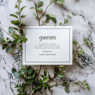 Modern Spanish Gracias   Sympathy Thank You