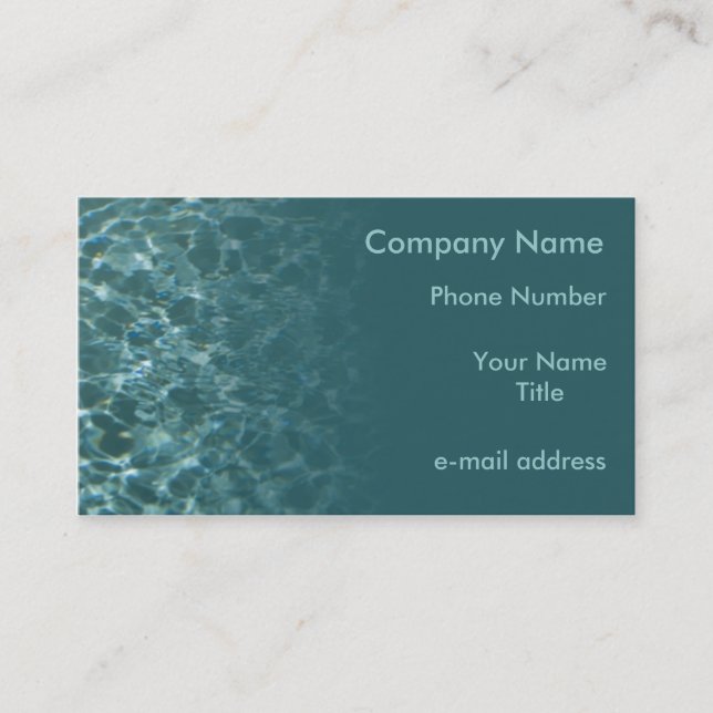 Modern Sparkeling Clear Water Business Card (Front)