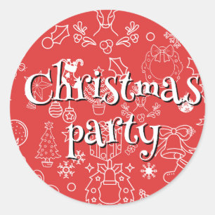 modern Sparkle and Cheer: Christmas party Classic Round Sticker