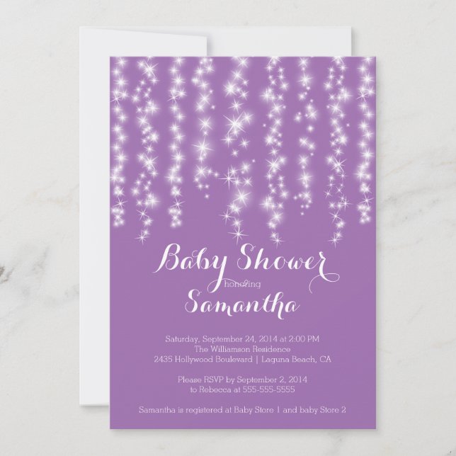 Modern Sparkle Girls Baby Shower Invitation (Front)
