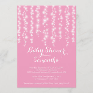 Modern Sparkle Girls Baby Shower Invitation