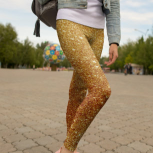 Modern Sparkle Gold Glitter Women’s Leggings