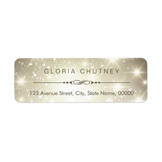 Modern Sparkling Bokeh Glitter Look Return Address Label