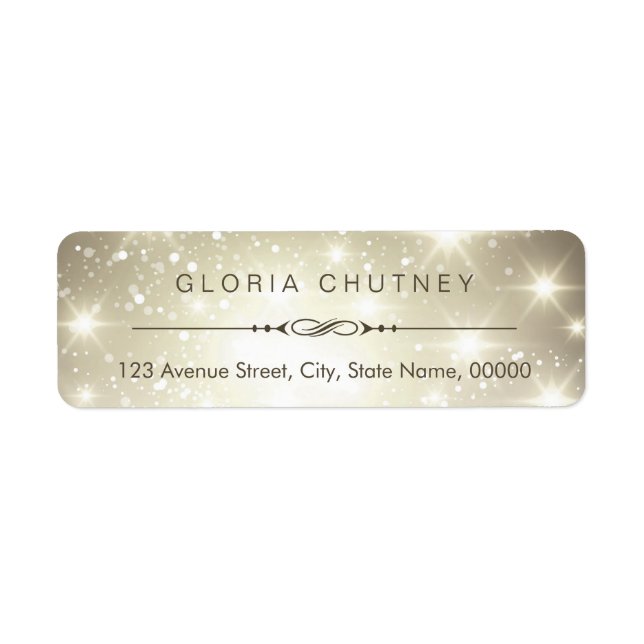 Modern Sparkling Bokeh Glitter Look Return Address Label (Front)