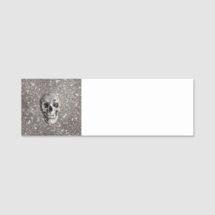 Modern sparkling Skull A Name Tag