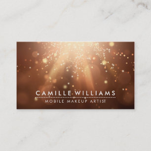MODERN SPARKLY LIGHT whimsical warm coffee brown Business Card