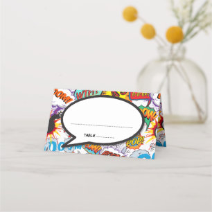 Modern Speech Bubble Fun Comic Book Place Card