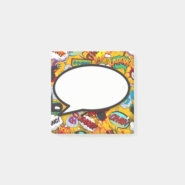 Modern Speech Bubble Funny Comic Book Post-it Notes (Front)