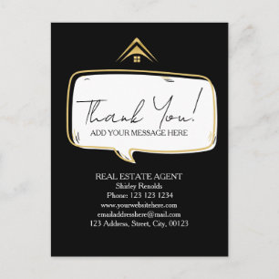 Modern speech bubble Real Estate grey sticker Postcard