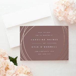 Modern Spheres   Foil Save the Date Card