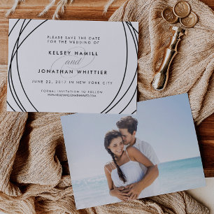 Modern Spheres Optional Back Photo Save the Date