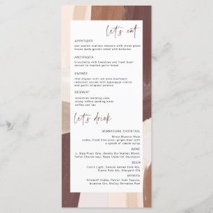 Modern Spiced Terracotta Wedding Menu
