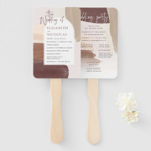 Modern Spiced Terracotta   Wedding Program Hand Fan