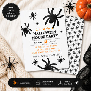 Modern Spider Halloween Party Invitation