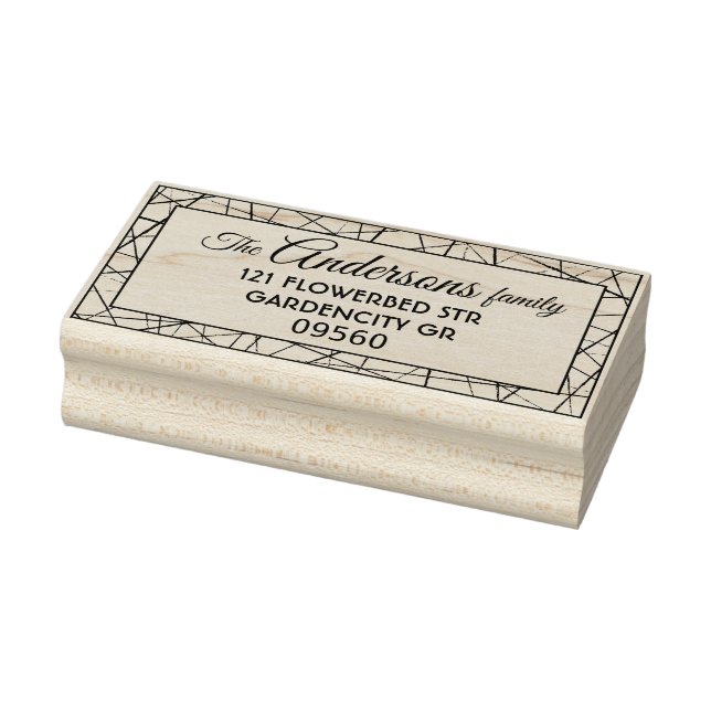 Modern spider web frame, hand drawn lines rubber stamp (Stamp)