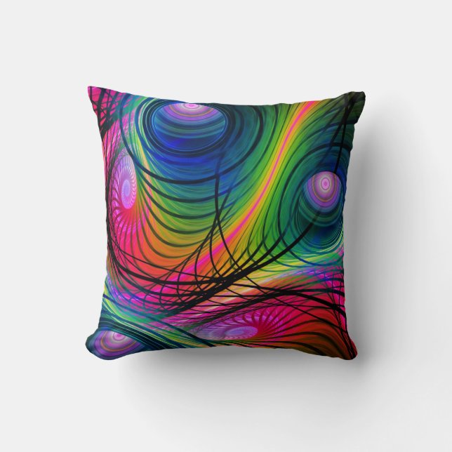 Modern Spiral & Circles Abstract Throw pillow (Front)