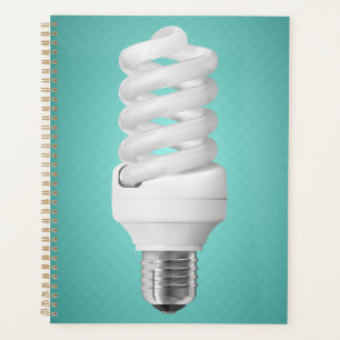 Modern Spiral Compact Fluorescent Lightbulb Planner