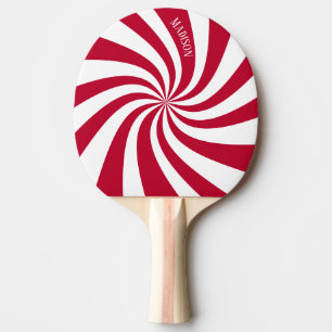 Modern Spiral Swirl Magneta Name   Ping Pong Paddle
