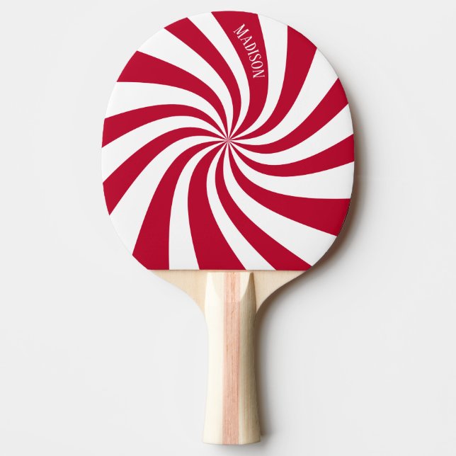 Modern Spiral Swirl Magneta Name   Ping Pong Paddle (Front)