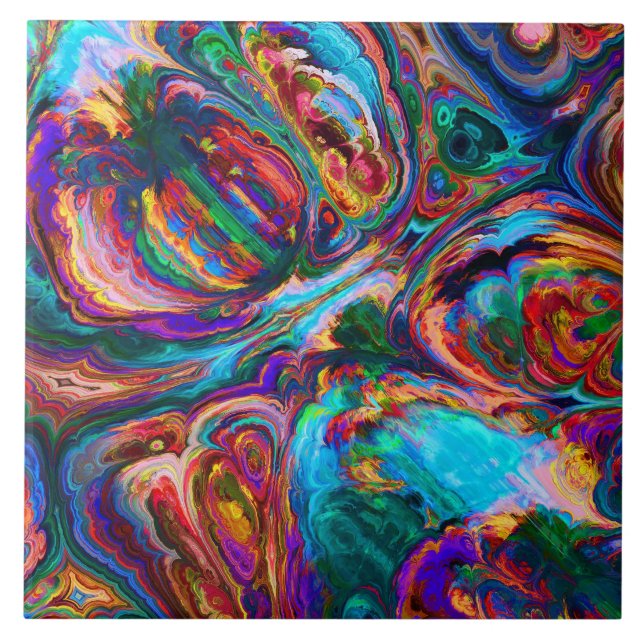 Modern Splash of Paints Ceramic Tile (Front)