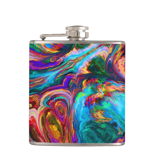 Modern Splash of Paints Hip Flask (Front)