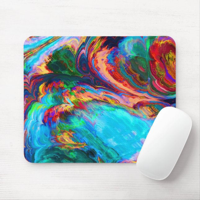 Modern Splash of Paints Mouse Pad (With Mouse)
