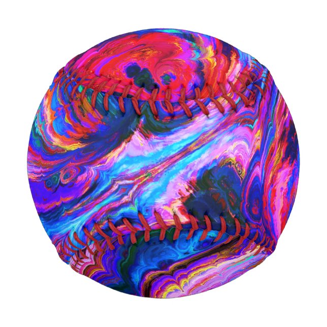 Modern Splash of Purple Hue Paints Baseball (Front)