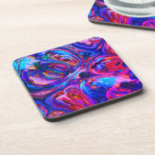 Modern Splash of Purple Hue Paints Coaster