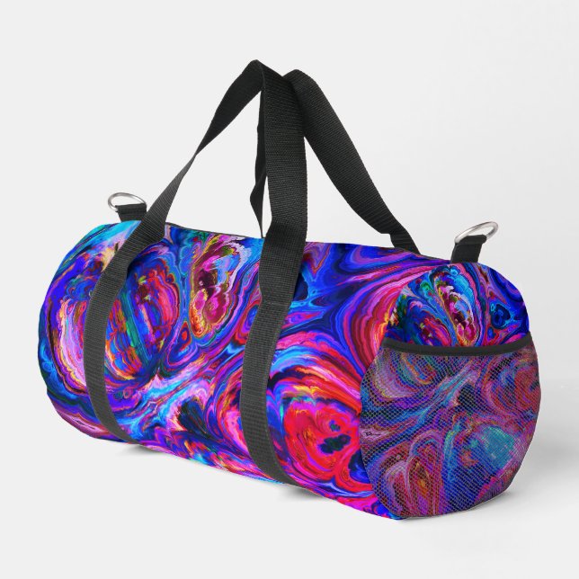 Modern Splash of Purple Hue Paints Duffle Bag (Right Corner)