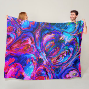 Modern Splash of Purple Hue Paints Fleece Blanket