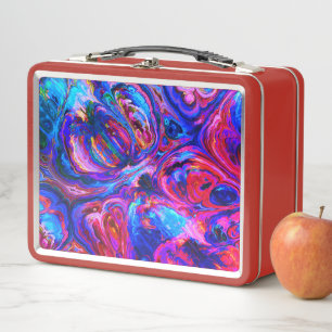 Modern Splash of Purple Hue Paints Metal Lunch Box