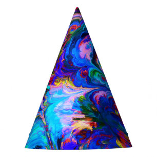Modern Splash of Purple Hue Paints Party Hat