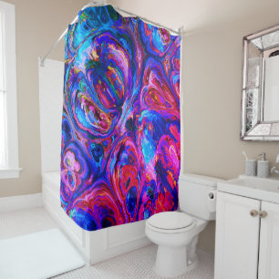 Modern Splash of Purple Hue Paints Shower Curtain