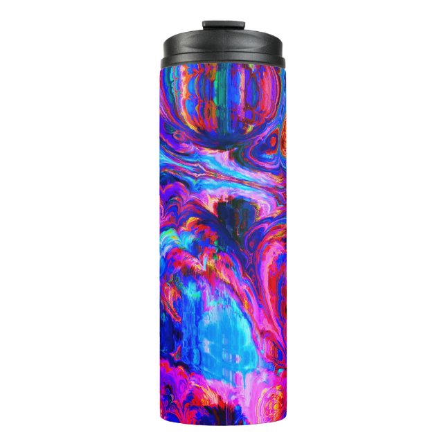 Modern Splash of Purple Hue Paints Thermal Tumbler (Front)