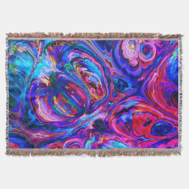 Modern Splash of Purple Hue Paints Throw Blanket (Front)