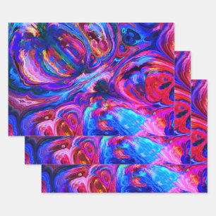 Modern Splash of Purple Hue Paints Wrapping Paper Sheet