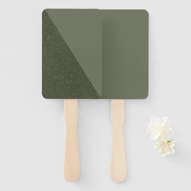 Modern Split Moss Green Event Fan (Front and Back)