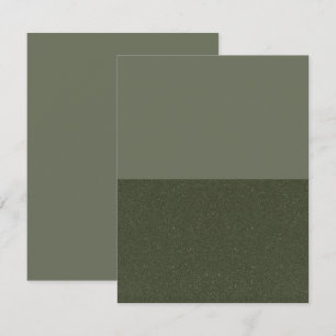 Modern Split Moss Green Flat Save The Date Card